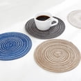 thumbnail image 6 of Ludlz Concise Round Linen Braided Cup Coaster Heat Insulated Bowl Plate Place Mat, 6 of 8