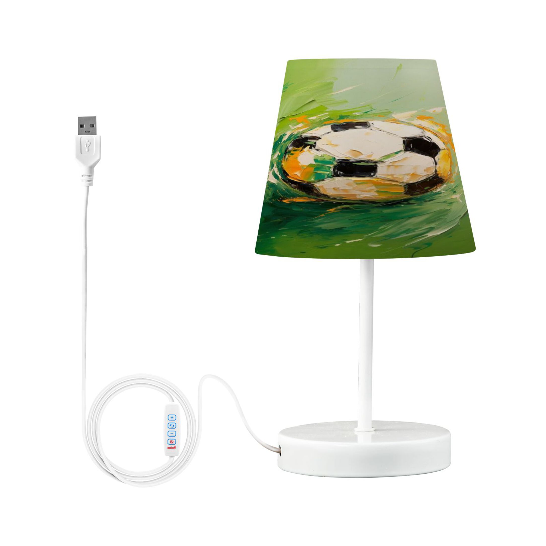 Oil Art Football Desk Lamp LED Table Nightstand Lamps with 3 Color Temperatures for Home Bedroom Living Room Decor 8x12