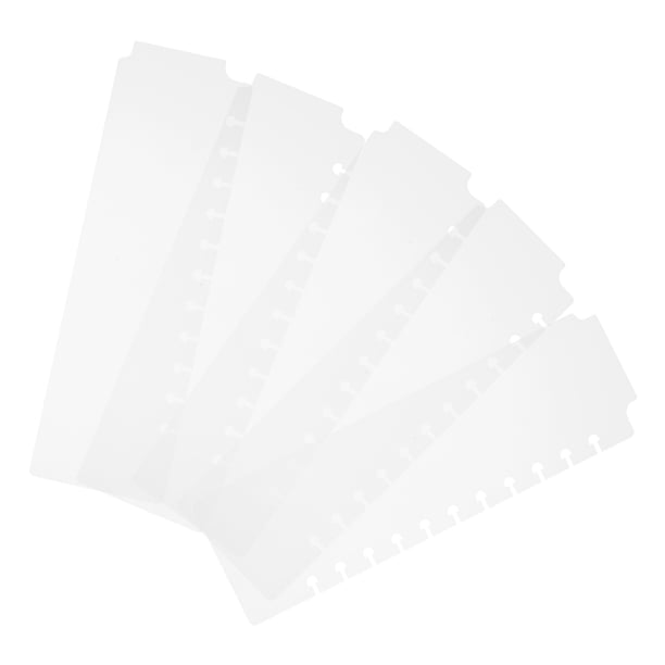 5 separadores de plástico para cuadernos y agendas de hojas sueltas. Ideales para organizar tus notas con separadores de páginas y separadores de páginas.