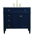 thumbnail image 5 of Elegant Kitchen and Bath 36 inch Single bathroom vanity in blue, 5 of 16