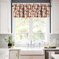 thumbnail image 3 of Retro Boho Strawberries Window Valance Vintage Abstract Painting in Water Colours Fruit Floral Green Leaf Plant Curtain Valance Kitchen Bedroom Decor with Rod Pocket 54x18in, 3 of 6
