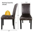thumbnail image 2 of HomGarden 2 Pack Modern Upholstered Leather Indoor Dining Chair High-Back Padded Parson Chair Brown, 2 of 11