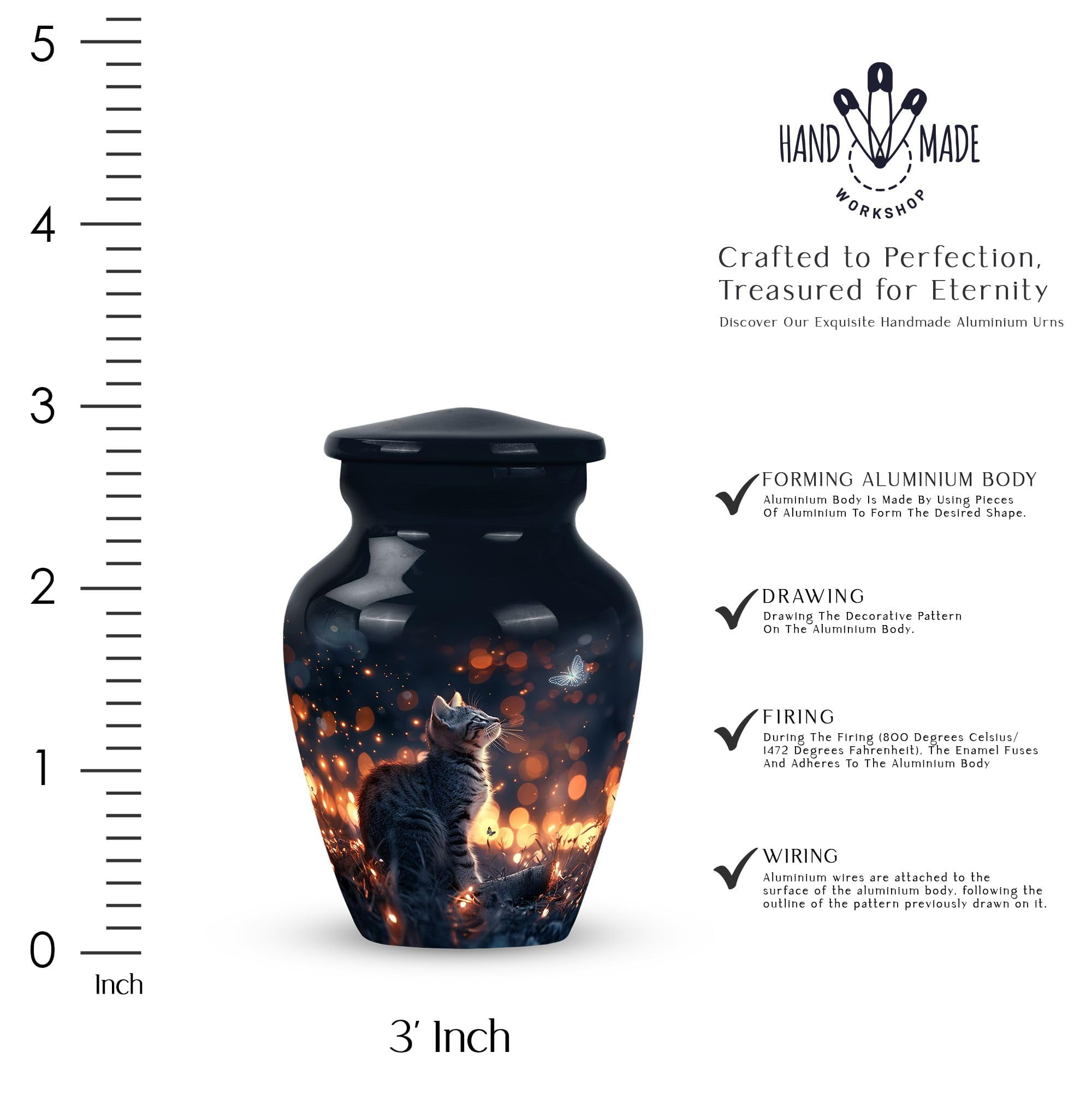 SUBSH Pet Urn Cat Urns for Ashes - Small Urn Dad - Urns for Ashes Adult Female Mother - Cremation Urns Adult - Funeral Urns for Human Ashes Adult - Urns for Adult Female (Size-3inch,1pcs)