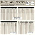 thumbnail image 4 of 95 Inch Curtains 2 Panel Set for Sliding Door, Light Filtering Linen Pinch Pleated Curtains with Hooks&Rings Natural Cream Textured 95 Inches Semi Sheer Drapes for 94 Inch Windows 40" Wx95 L, 4 of 6