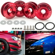 Xotic Tech 1 Set JDM Quick Release Fasteners For Car Bumpers Trunk Fender Hatch Lids Red Color