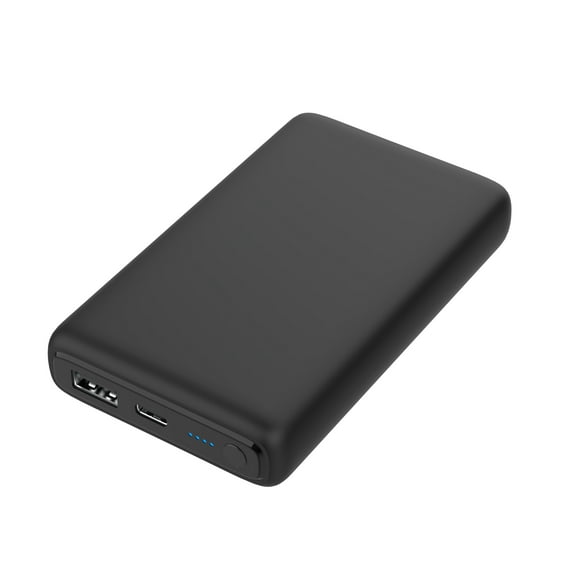 onn 10,000 mAh dual USB-C/USB-A port portable battery, Black