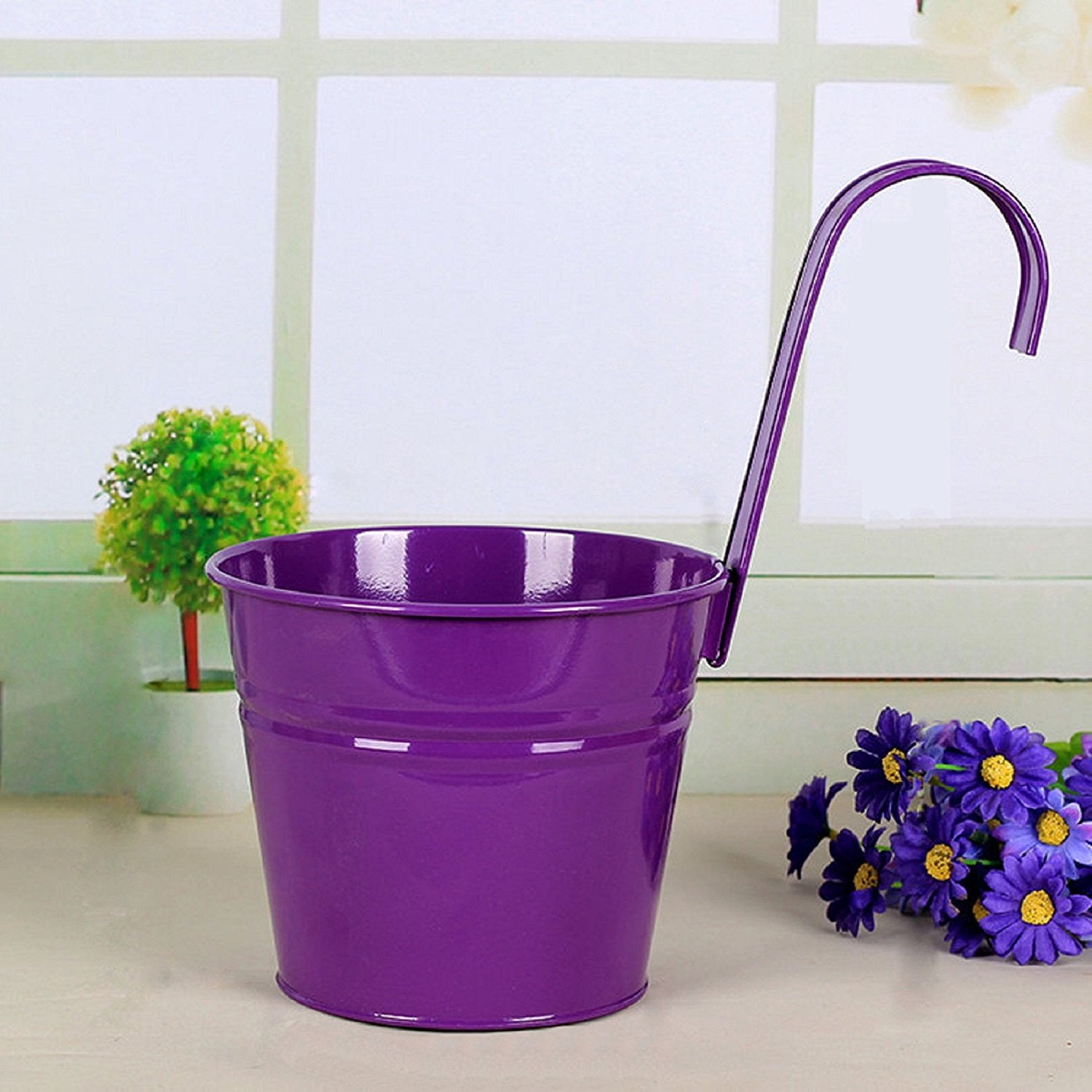 Mr. Garden 6" Flower Pots Garden Pots Balcony Hanging Planter Iron