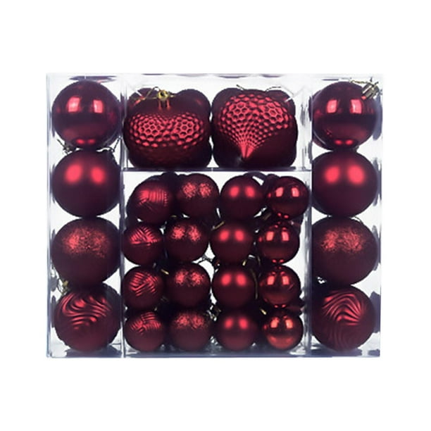 48 adornos navideños para árbol de Navidad, colgantes decorativos para colgar. Rojo