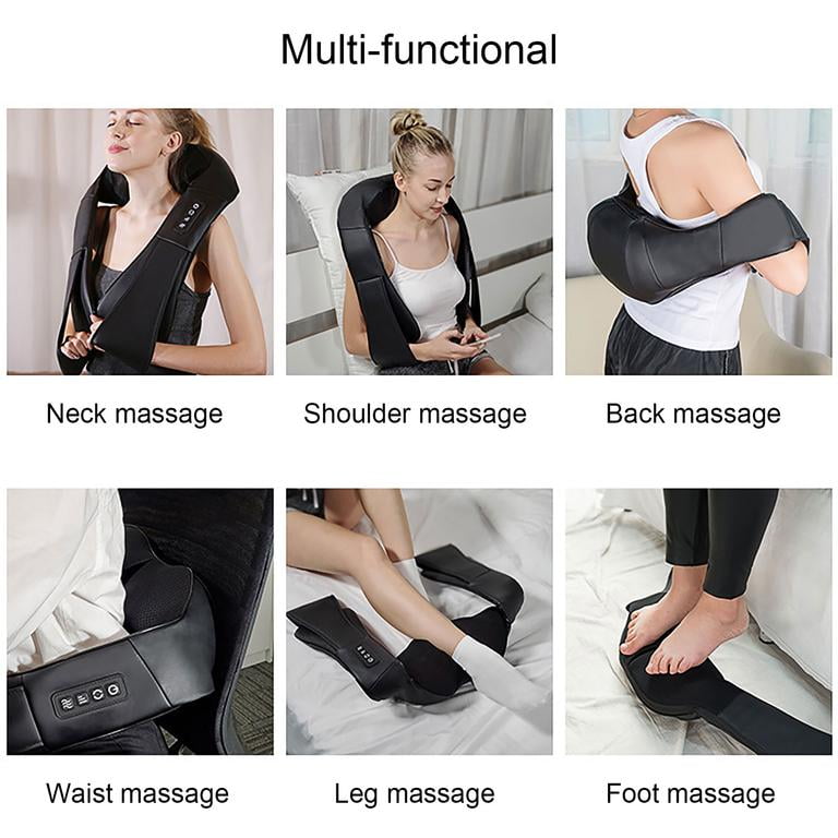 SHIORLAM Shiatsu Neck Massager for Pain Relief Deep Tissue with Heat, 3D Kneading Massage Pillow Back Shoulder Massagerfor Body Muscle, Plug-in Use for Home Office Car, Gifts for Mom Dad Him Her