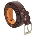thumbnail image 3 of Leatherboss Men's Casual Black Dress Leather Belt w/ Silver Buckle New, 3 of 6