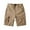Khaki, variant on Mens Shorts Casual Solid Retro Relaxed Fit Elastic Waist Soft Cargo Shorts With Pockets Summer Outdoor Hiking Short Pants For Men Army Green 28