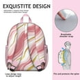 thumbnail image 5 of Pink and Gold Marble Texture Backpack Backpack for School,Cute School Bag,Schoolbag with Adjustable Shoulder Straps & Padded Back,13.8"x11.4"x6", 5 of 5