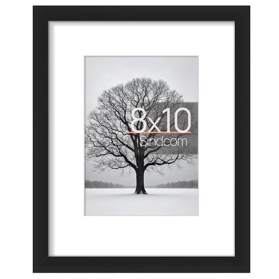 Sindcom 8 x 10 Picture Frame , Black , Gallery Wall Frame , Display Pictures 5x7 with Mat or 8 x 10 Without Mat, Photo Frames