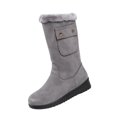 thumbnail image 2 of Willtoo Winter Boots for Women Side Zip Mid‑Calf Outdoor Walking Shoe, Pocket Decor Round Toe Wedge Snow Boots Warm Lined Non‑Slip Fashion Footwear, 2 of 5