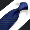 thumbnail image 3 of Mens Tie Navy Royal Blue Green Stripes Necktie Formal XL Extra Long 63", 3 of 5