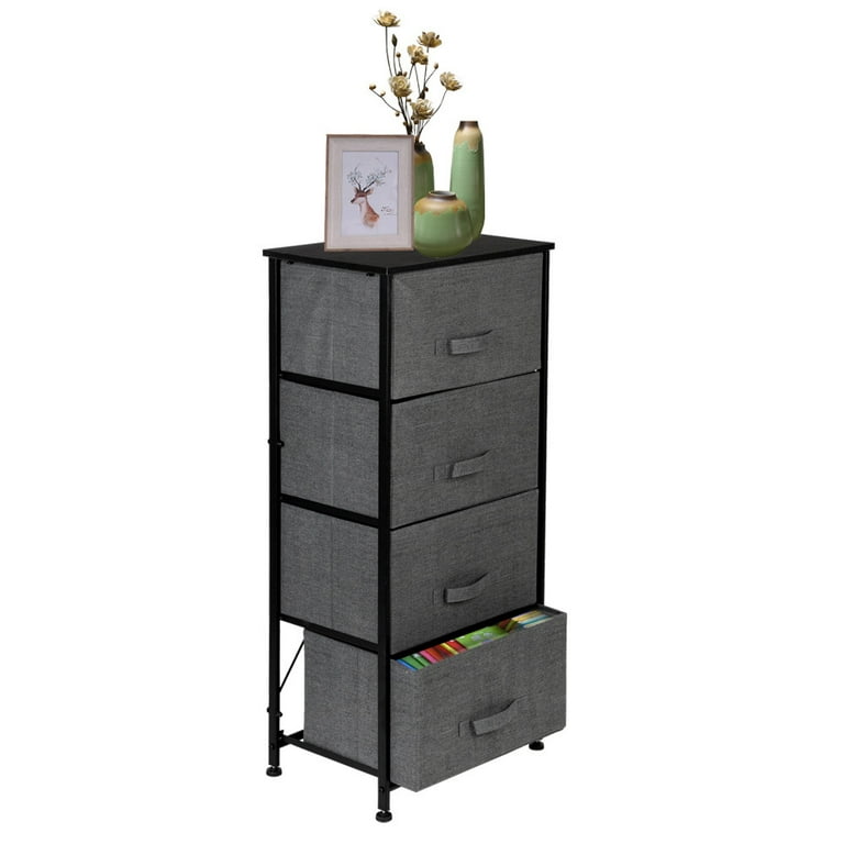 SEGMART Storage Drawer Units, Vertical Fabric 4 Drawer Dresser Storage