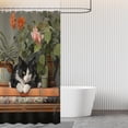 thumbnail image 6 of Black Cat Shower Curtain, Cats Bathroom Set Country Farm Flower Plant Shower Curtain Rural Style Rustic Shower Curtains Bathtub Decor with 12 Hooks 72x72 Inches, 6 of 6