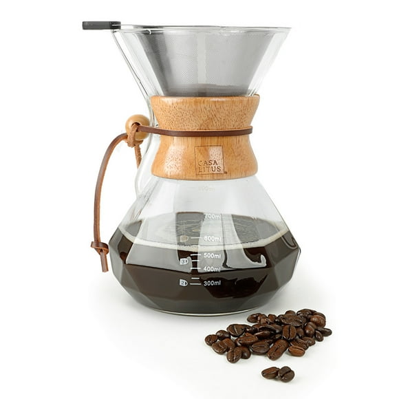 Cafetera Individual Chemex Redlemon Grande 800 ml Café Molido Filtro Acero