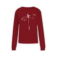 thumbnail image 4 of XZNGL Chandail à Manches Longues Femme Hauts pour Femmes Automne Chandail à Manches Longues Ample Chandail Décontracté pour Dames Imprimé Poitrine Chandails à Col Rond Chandails à Manches Longues Femmes Chandails à Manches Longues pour Femmes, 4 of 8