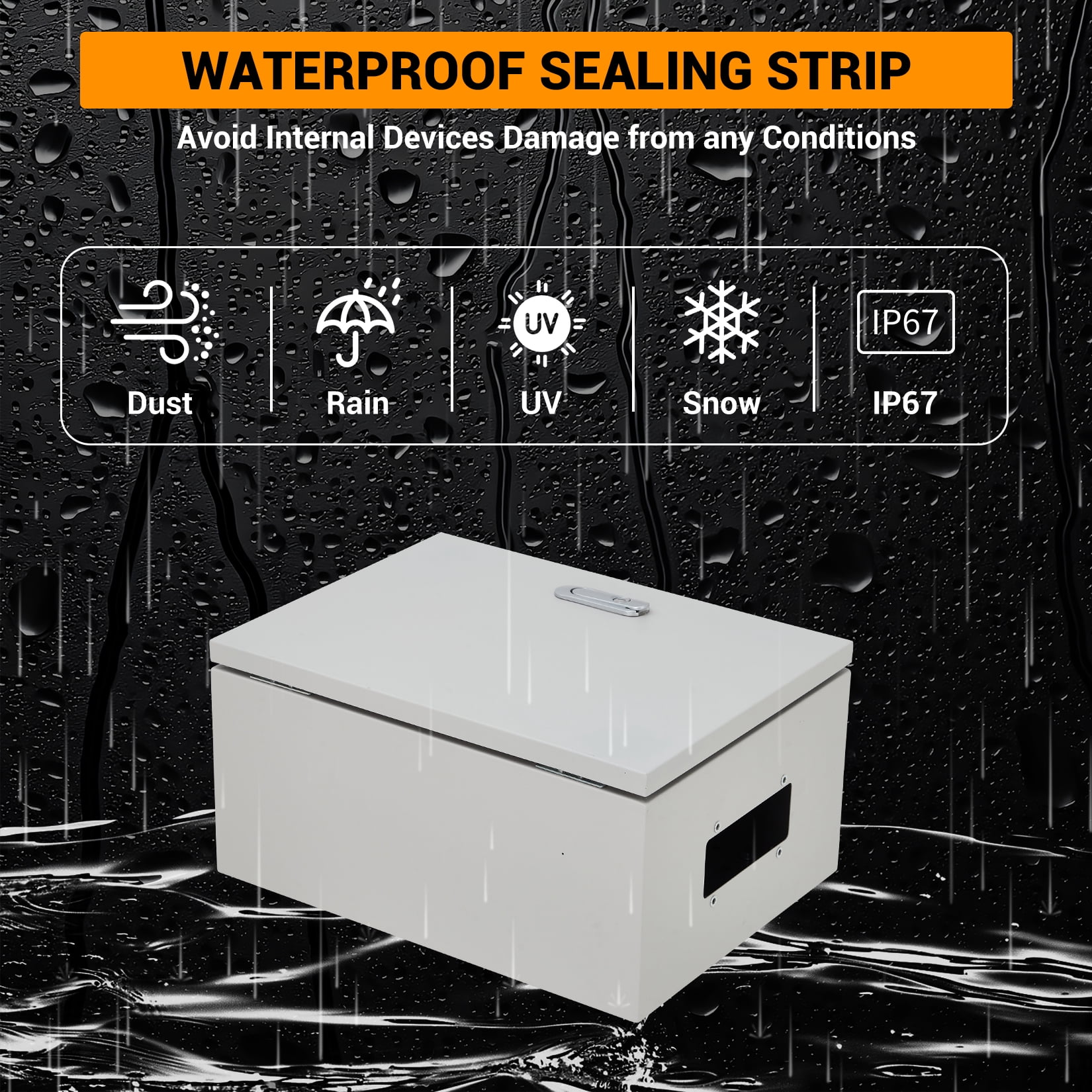Accreate Stainless Steel Electrical Enclosure Box, NEMA 4X, IP67 Waterproof & Dustproof, Lockable Outdoor Junction Box with Mounting Plate & Keys for Indoor/Outdoor Use