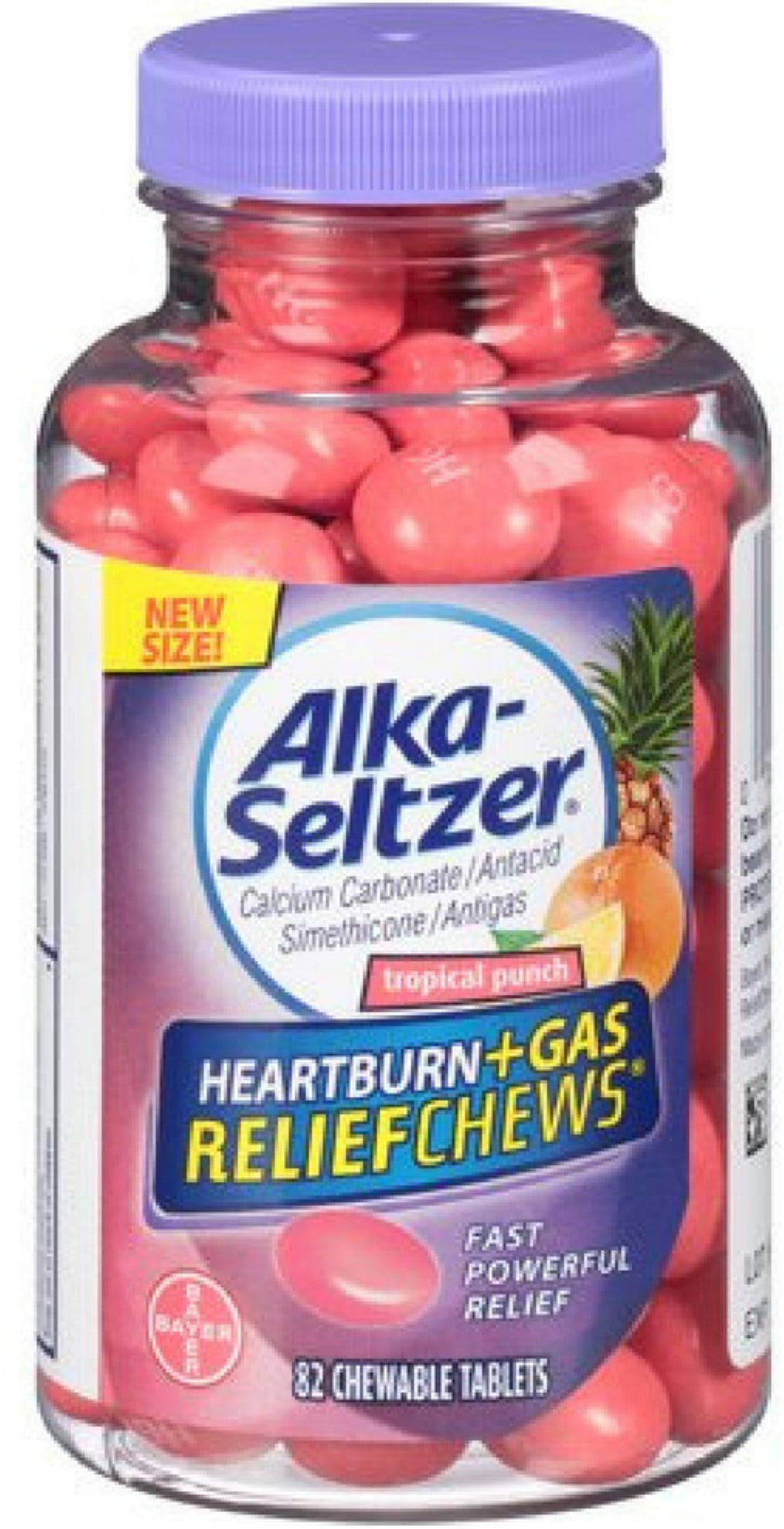 6 Pack - Alka-Seltzer Heartburn + Gas Relief Chews, Tropical Punch 82 ...