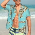 thumbnail image 7 of Kll Men'S Hawaiian Shirt Short Sleeve Button Down Beach Shirts-World Travel Line Icons Map, 7 of 7