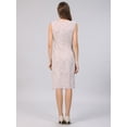 thumbnail image 5 of DARING DIVA Women's Sleeveless Elegant Tweed Boat Neck Sheath Dress XL Light Pink, 5 of 7
