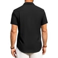 thumbnail image 4 of Hearthz Shirts for Men Short Sleeve Regular Fit Casual Button Down Shirt Summer Beach Holiday Shirt with Pocket (Black,XL), 4 of 7