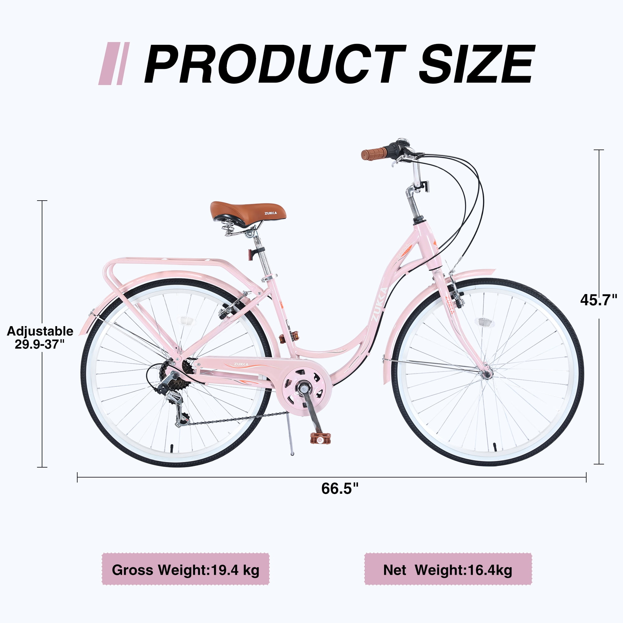 Abrihome Zukka Ladies 20” Speed Beach Cruiser Bikes