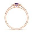 thumbnail image 2 of ANGARA Natural 0.4 Ct. Amethyst with Diamond Classic Ring in 14K Rose Gold for Women (Ring Size: 3), 2 of 9