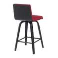 thumbnail image 6 of Vienna Counter Height Swivel Bar Stool w/ Red Seat & Brushed Wood Frame-Set of 3, 6 of 12