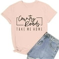 thumbnail image 3 of Country Roads Take Me Home T Shirts for Women 2025 Country Music Tshirt Short Sleeve Crewneck Womens T Shirts, 3 of 5