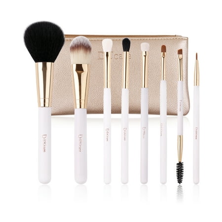 DUcare Travel Makeup Brushes Goat Synthetic Hair Cosmetic Set with Case, 8