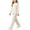 Beige, variant on QTBIUQ Girls 2PC Polka Dot Fall Set Ruffle Trim Sweatshirt and Elastic Waist Straight Pants Outfit Set
