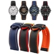 thumbnail image 4 of Correa de reloj de lona impermeable de caucho y silicona para deportes al aire libre de 19, 20, 21 y 22 mm de la serie Citizen Helmsman/Commander, 4 of 5