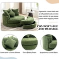 thumbnail image 3 of Euroco 360° Swivel Barrel Chair with Storage Ottoman and 4 Movable Pillows, Upholstered Linen Accent Chair with Ergonomic Backrest, Metal Base, 3 of 9