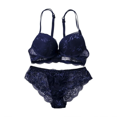 

hirigin Women 2 Pieces Lingerie Set Sexy Lace Floral Push Up Bra and Panties