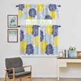 thumbnail image 4 of Kitchen Window Curtains Valance and Tier Set, Watercolor Blue Yellow Blooming Sunflowers Rod Pocket Tier Curtain Valance Set, Abstract Flowers Light Filtering Cafe Curtains for Bedroom Living Room, 4 of 9