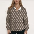 thumbnail image 4 of Sweatshirt for Women Long Sleeve Half Zip Pullover Women Polka Dot Top Casual Comfort Loungewear for Everyday Wear Fall Outfits, 4 of 5