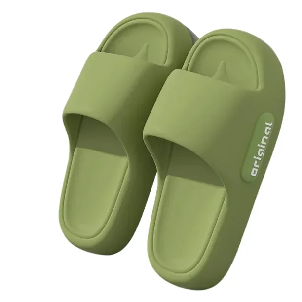 Zapatilla de nube de verano para mujer, chanclas informales de suela blanda para interior del hogar, sandalias antideslizantes para baño, zapatos deslizantes de playa para exteriores para hombre