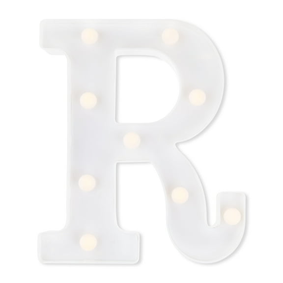 Warm White Battery-Operated Letter "R" Light-Up Decoration, 8.5", by Way To Celebrate