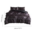 thumbnail image 3 of Matsuzay Juego de cama de 3 uds., edredón de 3 uds., funda de almohada de Marbling, juego de fundas de almohada para habitación de invitados, Juegos de cama Negro 200x230cm, 3 of 6