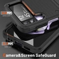 thumbnail image 6 of Dteck for Galaxy Z Flip 4 / Z Flip 3 Case,Shockproof Silicone Rubber with Hard PC Rugged Full Body Protection Phone Cover for Samsung Galaxy Z Flip 3/4,Black, 6 of 7