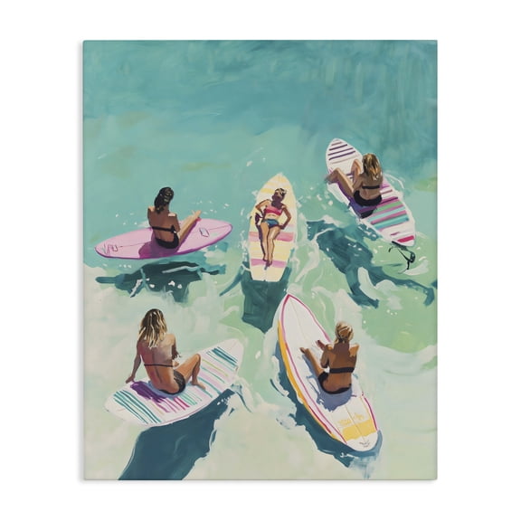 Stupell Industries Coastal Women Surfers at Turquoise Beach Canvas Art, 16 x 20, by The Prints Vibe
