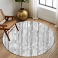 thumbnail image 3 of Grey Forest Large Area Rugs for Bedroom Living Room, Soft Non Slip Carpet Bedside Rug, Gray Tree Oil Painting Contemporary Abstract Art Round Floor Cover Kitchen Accent Rug 6' for Dining Room/Office, 3 of 9
