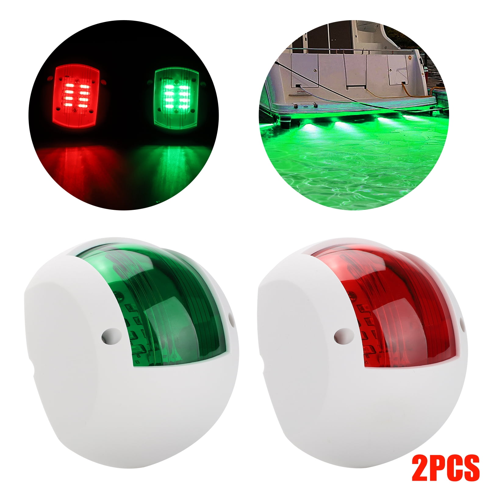 LED Boat Navigation Bow Light - Red/Green, 12V, 1.5W, For Vessels Up To 39 Feet