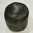 thumbnail image 2 of Round Shaped Goat Leather Handmade Eco-Friendly Green Pouf - Round Shape Pouf, 18" x 18" x 18", Plain Solid Pouf, Goat Leather Pouf, Recycled Cotton Fill Stuffed Pouf, Leather Seating Pouf, 2 of 5