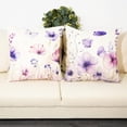thumbnail image 2 of Floral Throw Pillow Covers 18x18 Set of 2 Spring Summer Outdoor Decor Pillow Cases for Home Couch Decorations Purple, 2 of 6