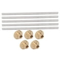 thumbnail image 1 of 3D Printer T8x8  Screw, 5 Set High Tensile Strength Trapezoidal  Screw Brass Nut Practical  For Carving Machine, 1 of 8