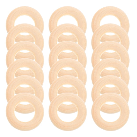 Worgeous 50pcs Wooden Craft Rings Unfinished Wooden Round Rings Diy Wood Craft Circles For Diy Crafts Pendant Connectors Jewelry Making